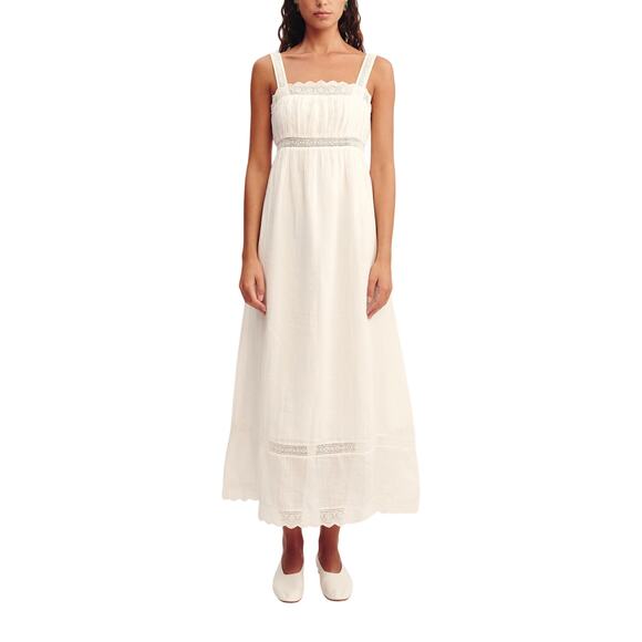 THE POSSE Dresses & Skirts - The Posse Lace Trimmed White Grace Maxi Dress Size XL NWT